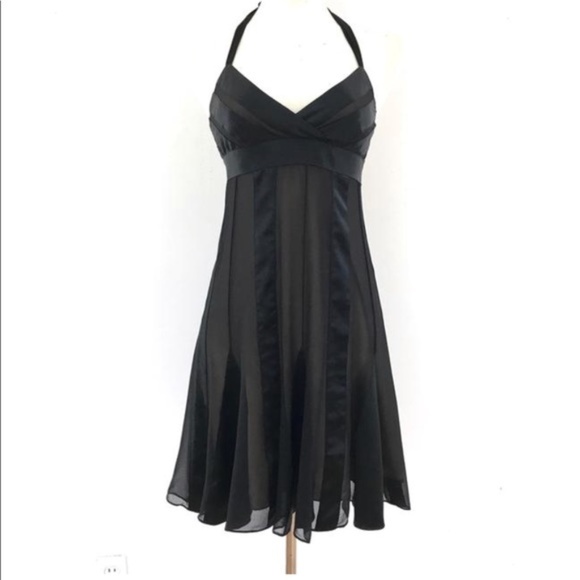 BCBGMaxAzria Dresses & Skirts - BCBG MaxAzria Black Silk Halter Dress - 0